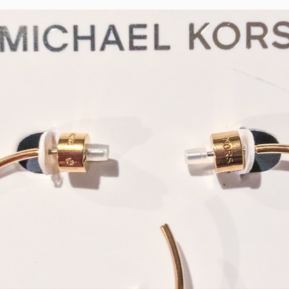 Michael Kors "Cityscape chains" Gold tone Hoop Earrings  2"  NWT - Picture 3 of 5